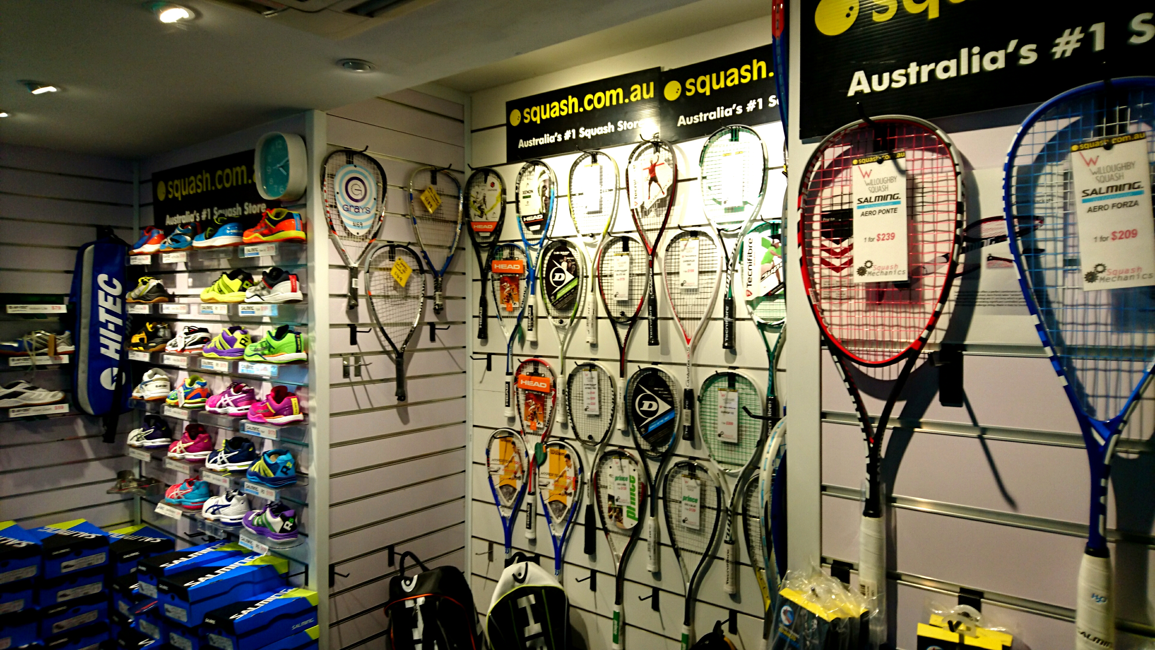Pro Shop, Willoughby Squash Gear, Sydney squash shop